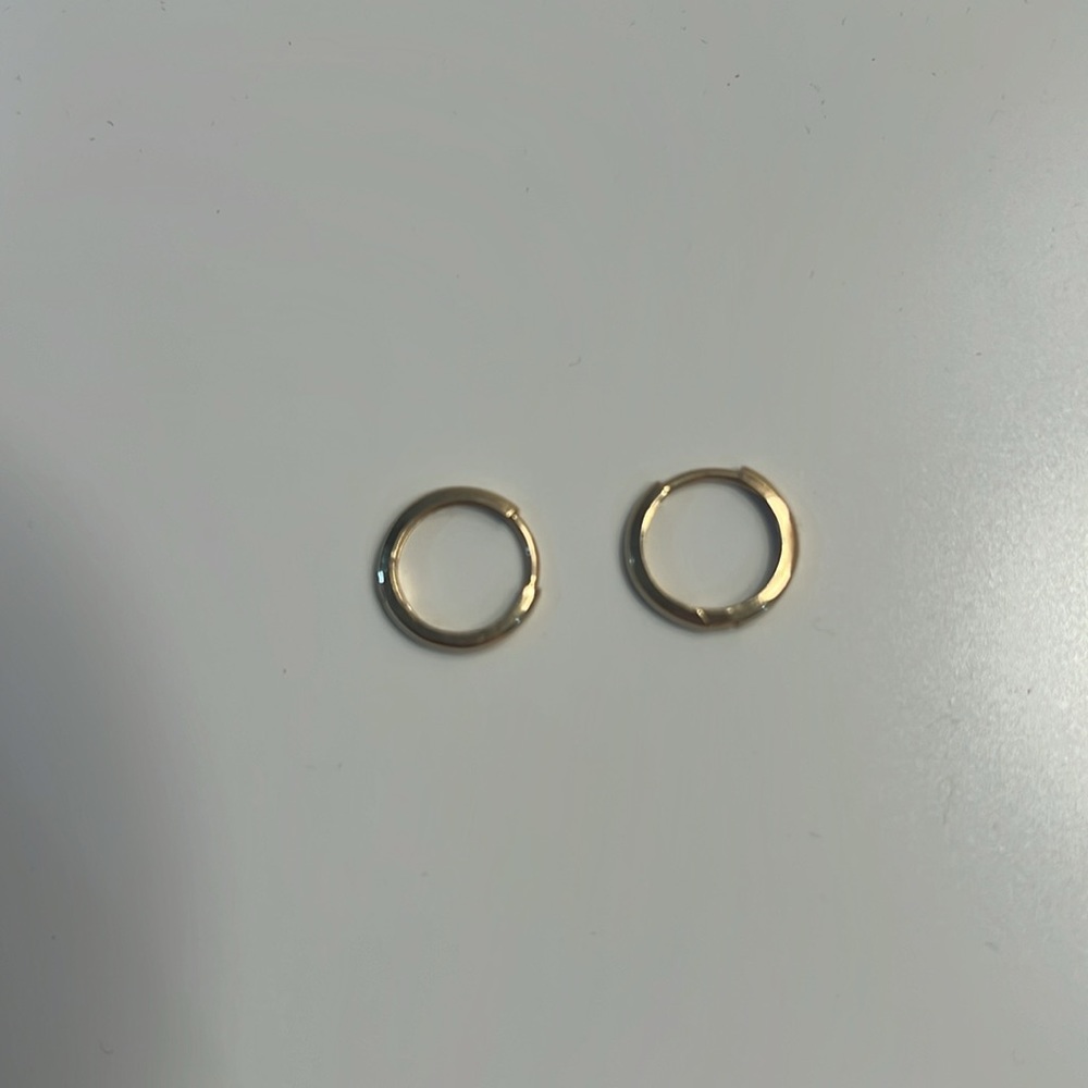 14k gold small huggie earrings